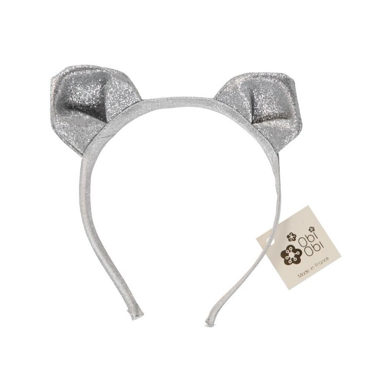 Serre-tête Chat Argent