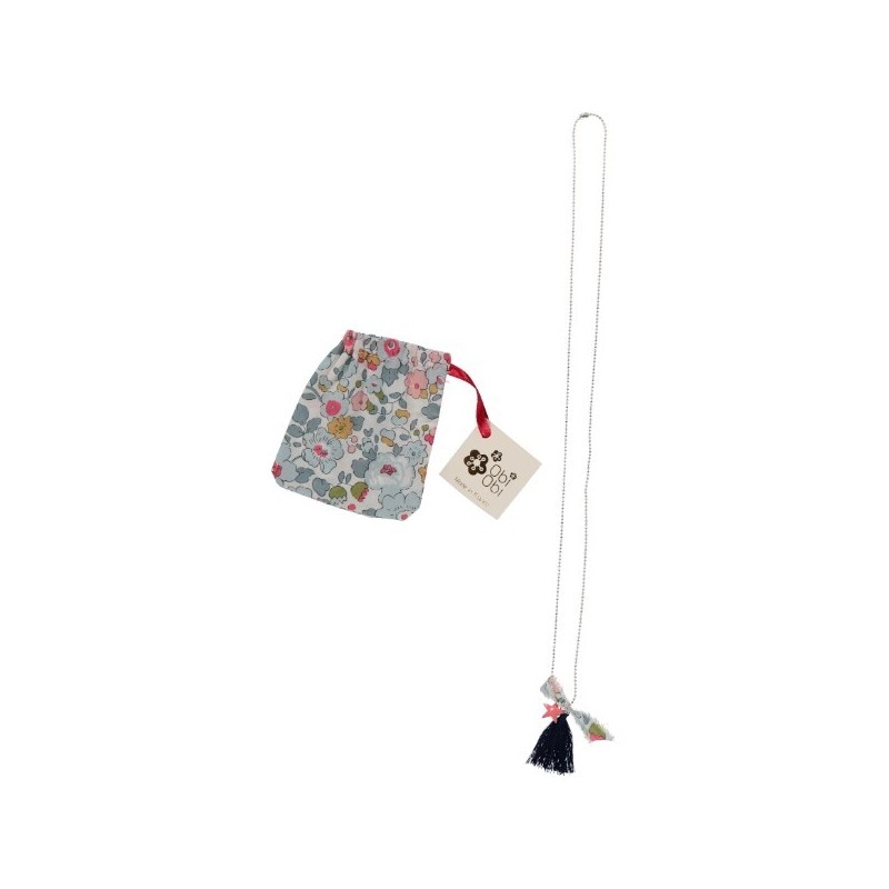 Sautoir Argent 925 Etoile Liberty Porcelaine