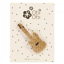 Gold Guitar Brooch