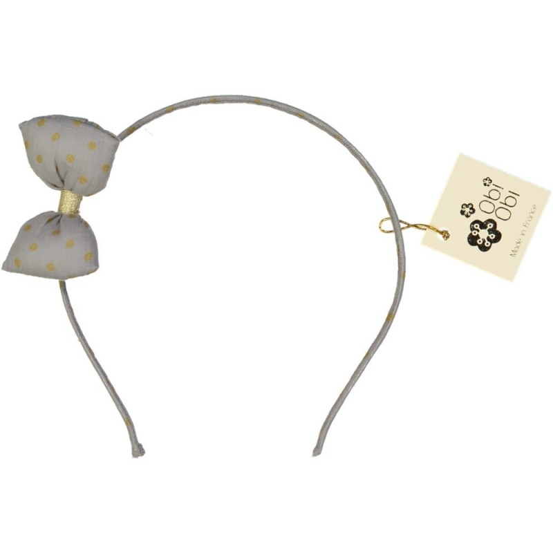 Pearl Grey Maxi Bonbon Dots Headband 