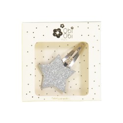silver star non-slip hair clips glitter girls accessory