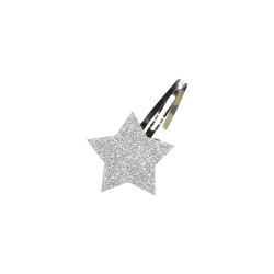 silver star handmade snap hair clip little girls