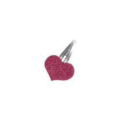 Pince coeur rose fille paillettes glitters