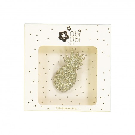 Broche Ananas KOFUN - Bijou Fruit Mignon - Alliage - Cadeau Femme - 2.9x4.3cm