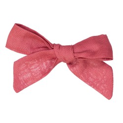 Large linen bow hair clip girls women accessories strawberry pink