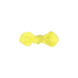 barrette nœud papillon lin jaune citron fille