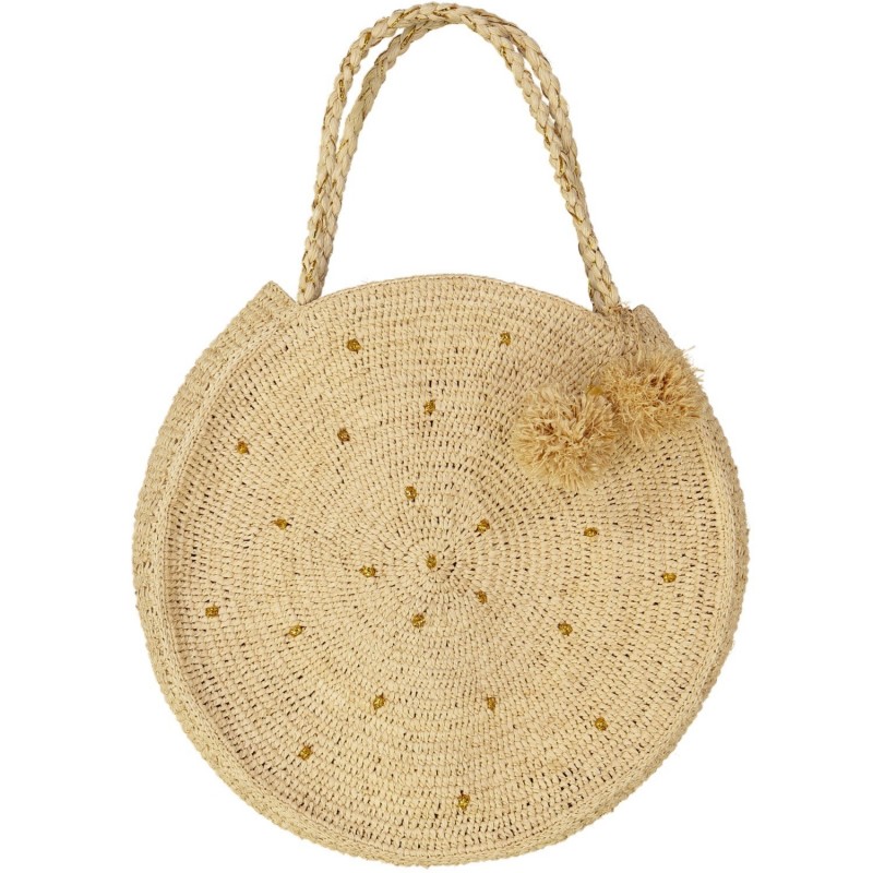 Large round basket bag
