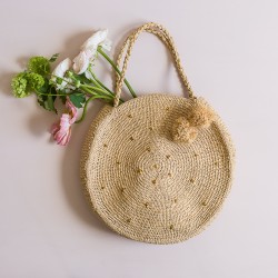 Large round straw bag