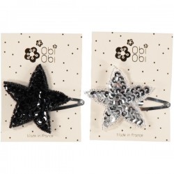 Set of 12 Sequin Star Hairclips. Mix 2 colors.